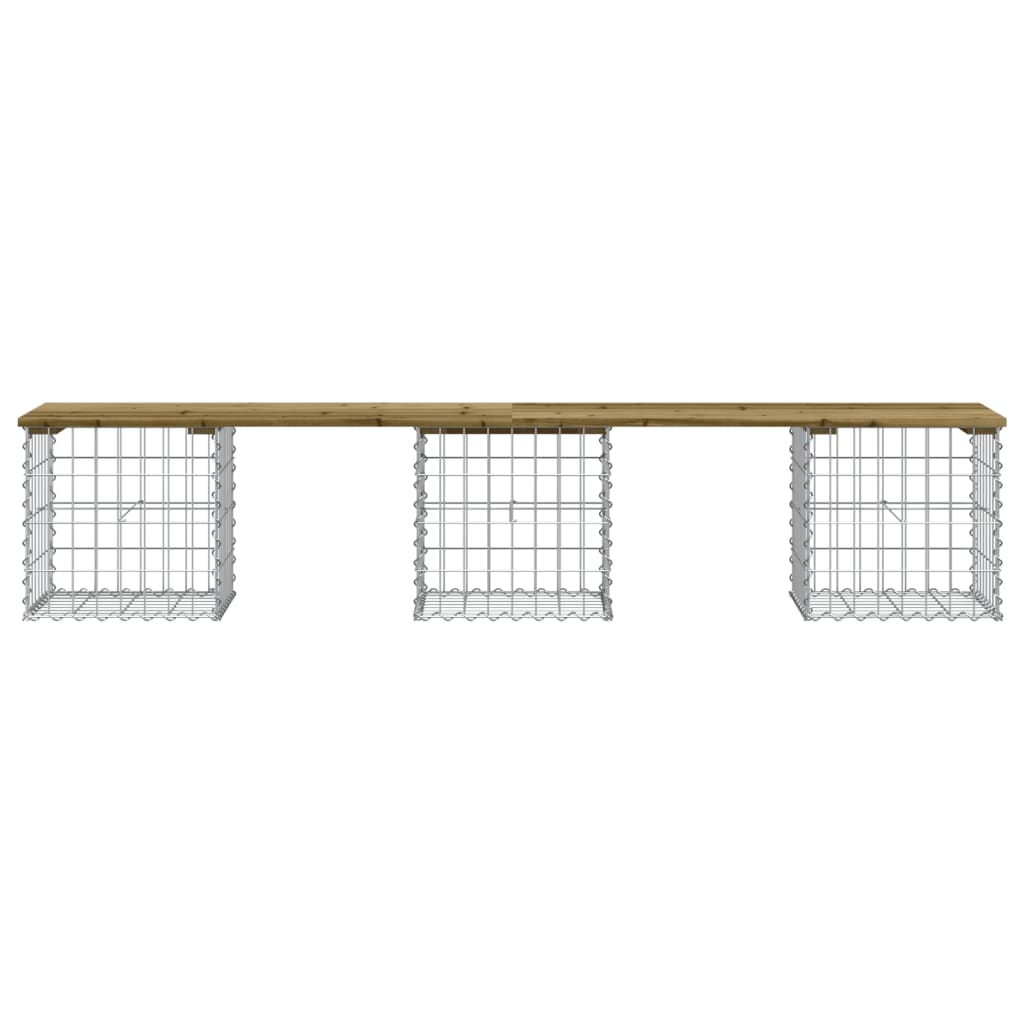 Garden Bench Gabion Design 203x44x42 cm Impregnated Wood Pine