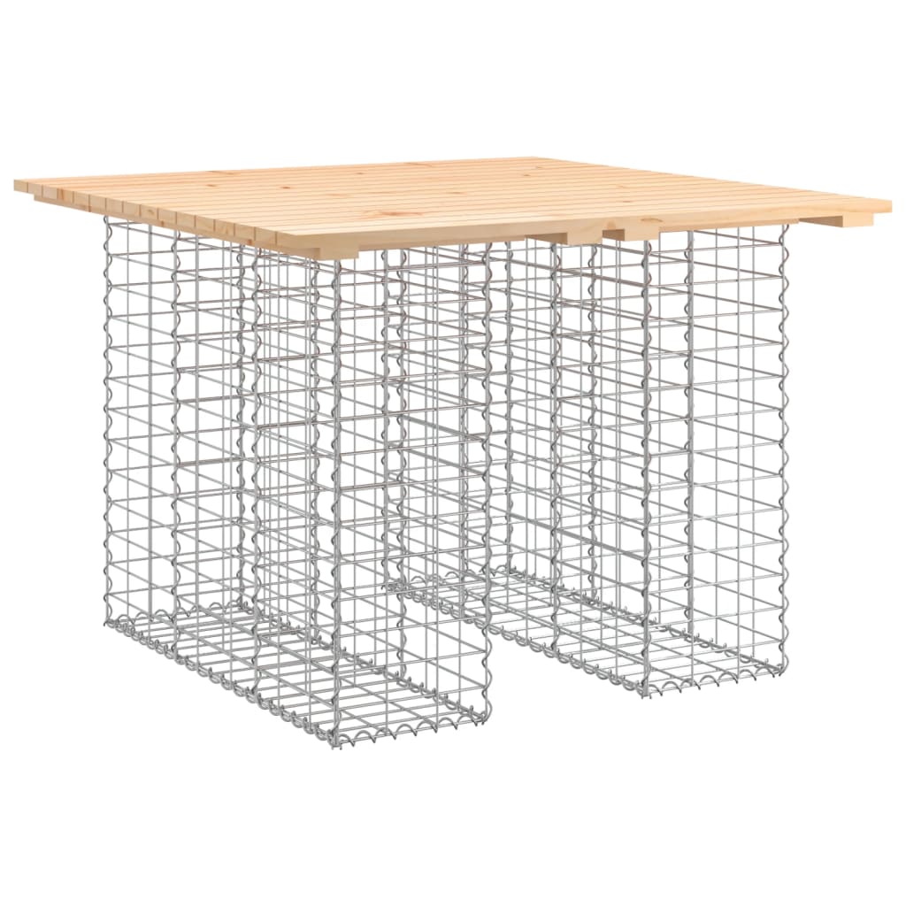 Garden Table Gabion Design 100x102x72 cm Solid Wood Pine