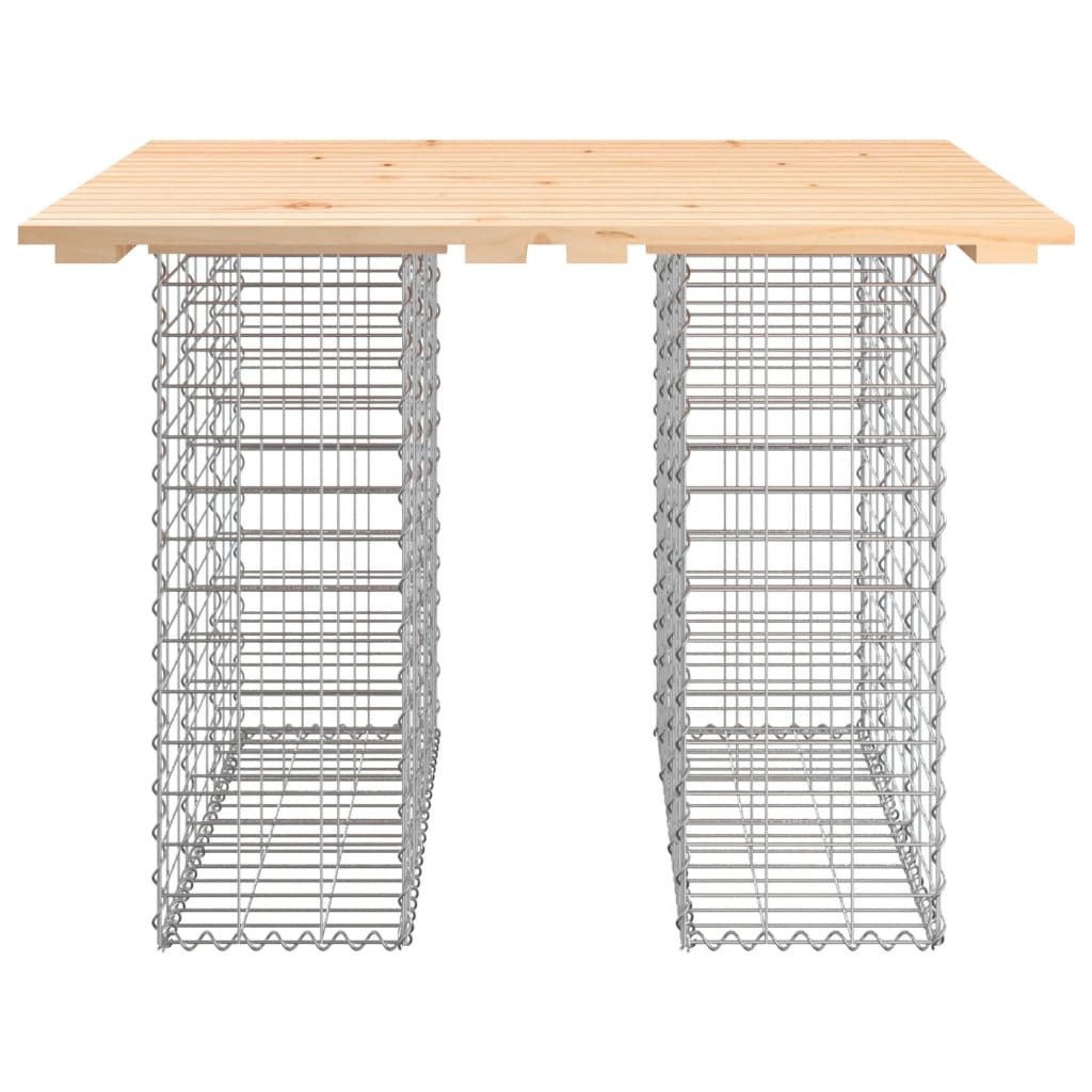 Garden Table Gabion Design 100x102x72 cm Solid Wood Pine