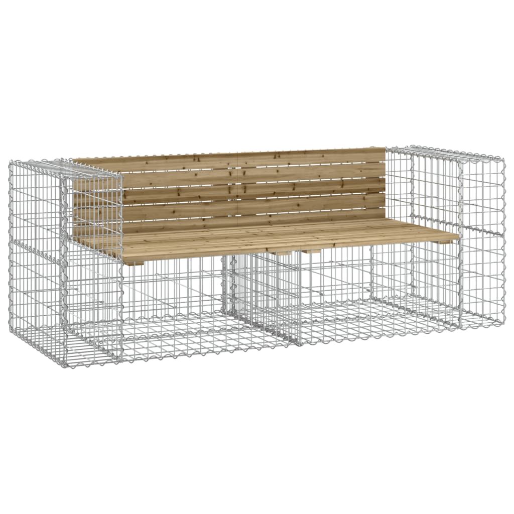 vidaXL Garden Bench Gabion Design 184x71x65.5 cm Impregnated Wood Pine