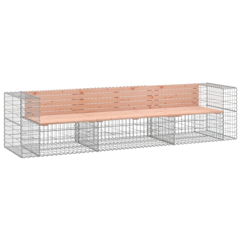 vidaXL Garden Bench Gabion Design 287x71x65.5 cm Solid Wood Douglas