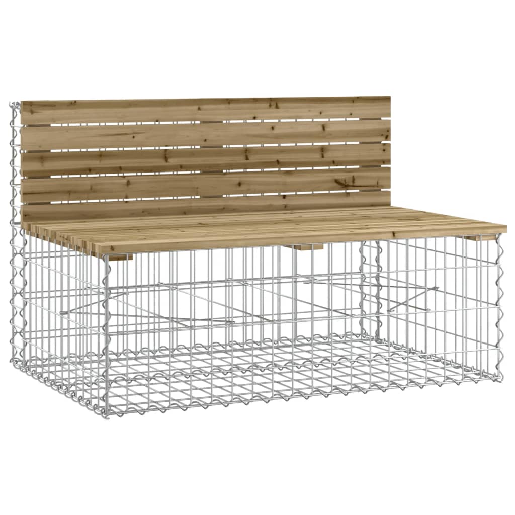 vidaXL Garden Bench Gabion Design 287x71x65.5 cm Impregnated Wood Pine