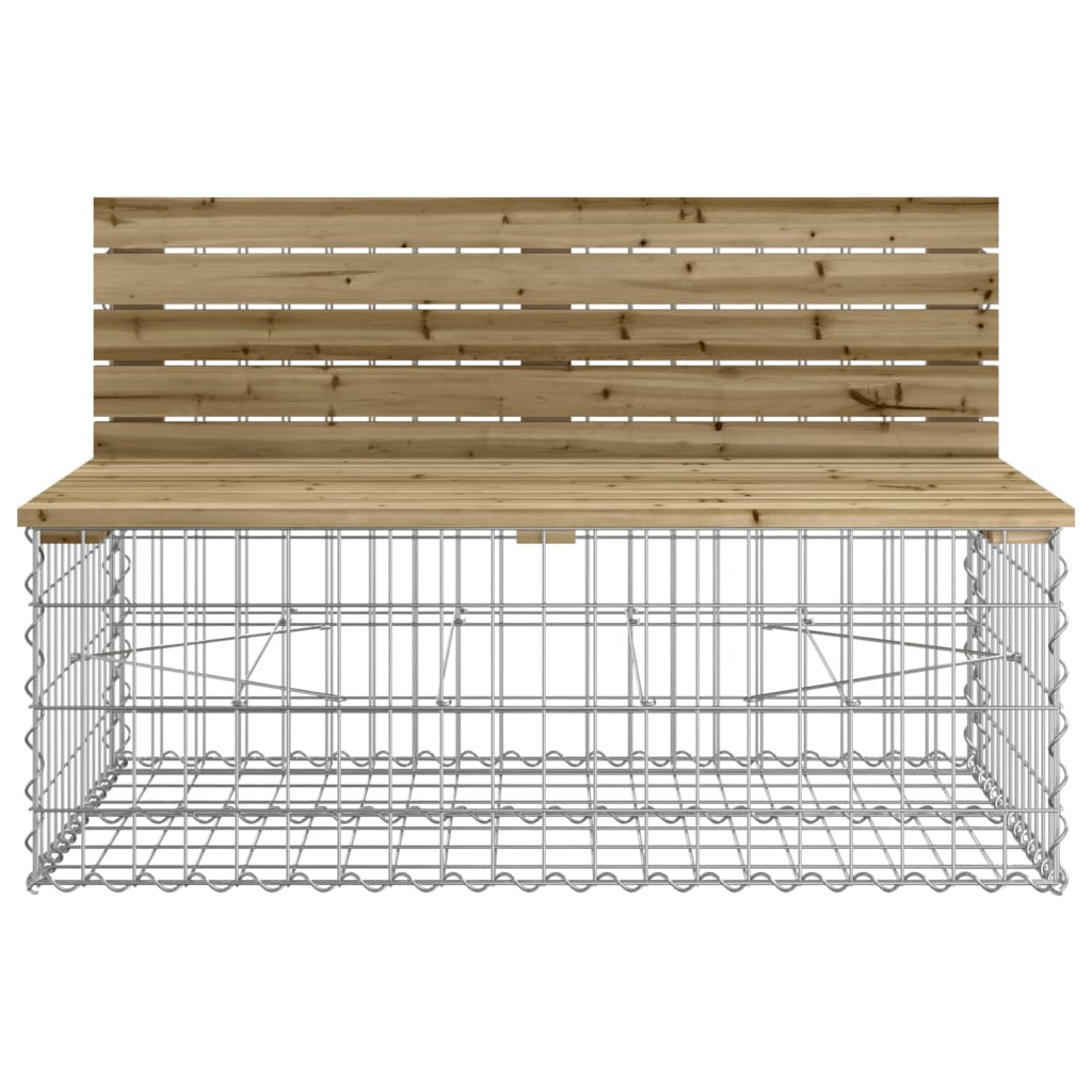 vidaXL Garden Bench Gabion Design 287x71x65.5 cm Impregnated Wood Pine