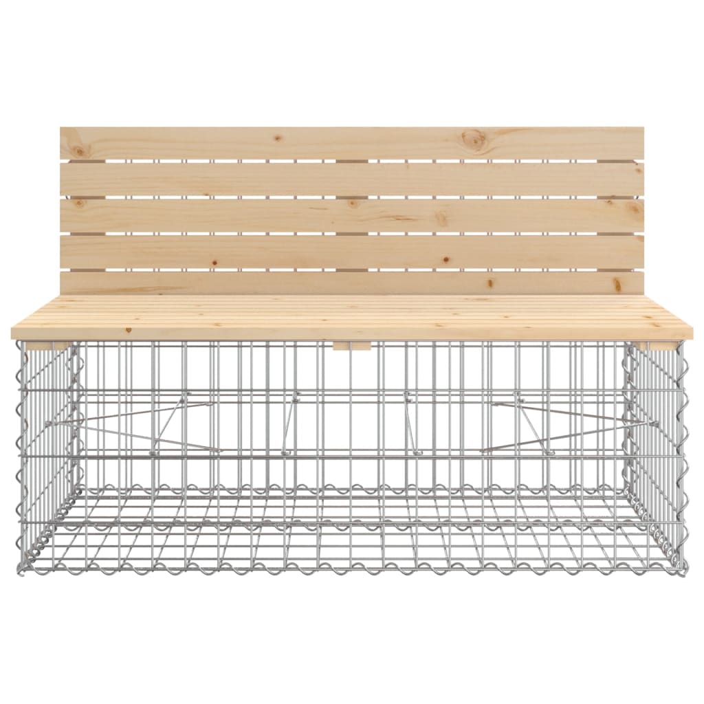 vidaXL Garden Bench Gabion Design 347x71x65.5 cm Solid Wood Pine