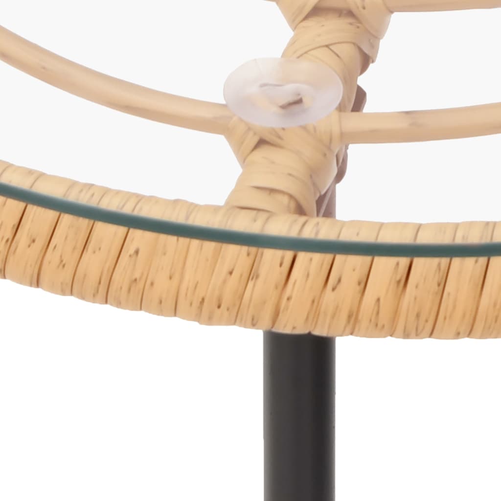 Dining Table Ø50 cm Tempered Glass and Steel