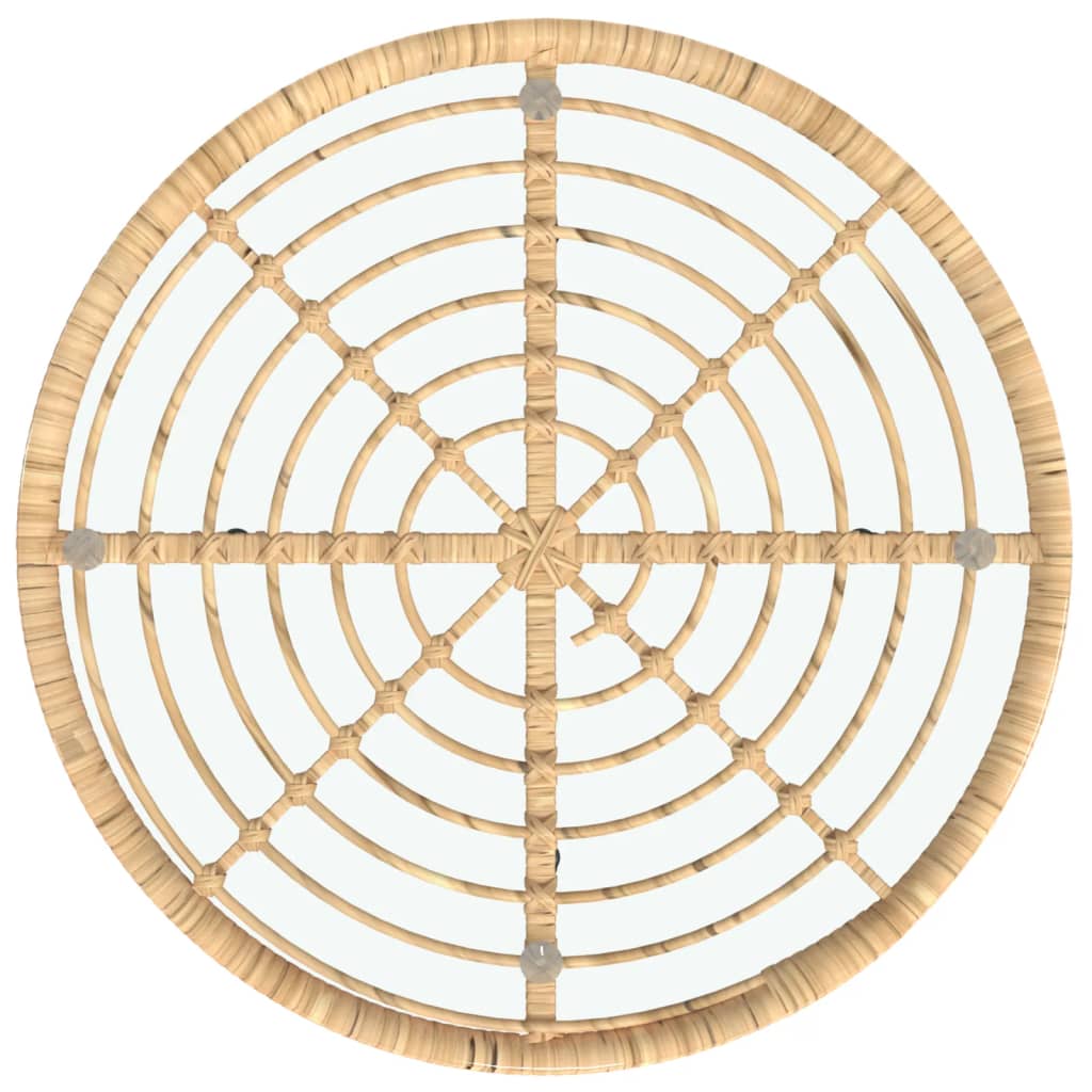 Dining Table Ø80 cm Tempered Glass and Steel