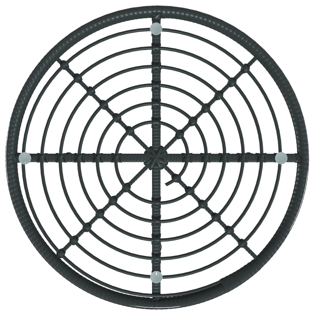 Dining Table Black Ø80 cm Tempered Glass and Steel