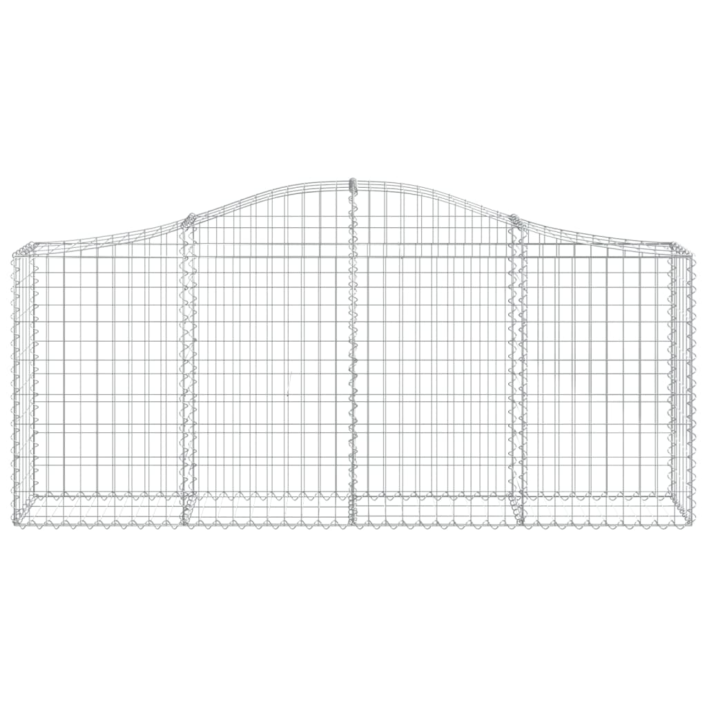 Arched Gabion Baskets 2 pcs 200x30x80/100 cm Galvanised Iron