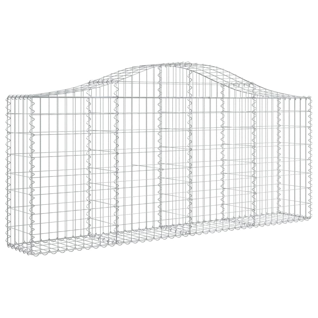 Arched Gabion Baskets 13 pcs 200x30x80/100 cm Galvanised Iron