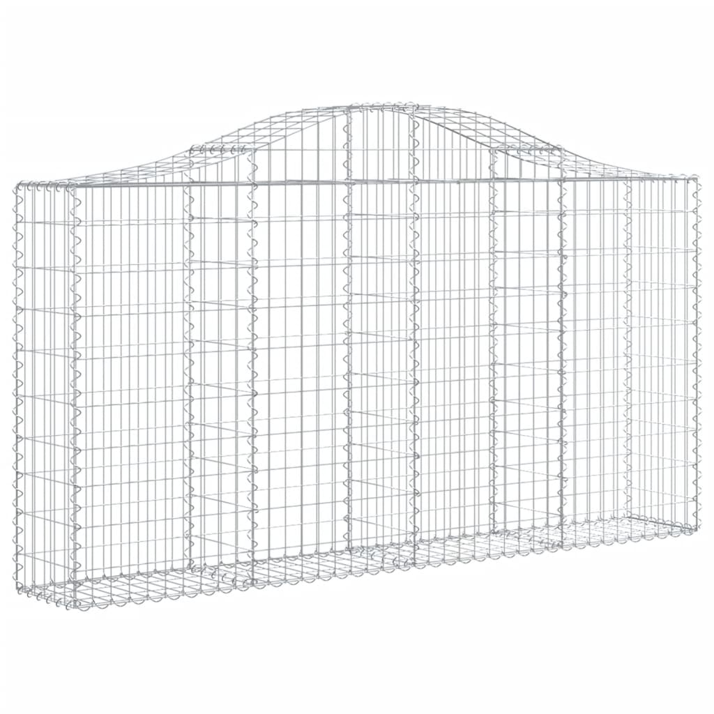 Arched Gabion Baskets 4 pcs 200x30x100/120 cm Galvanised Iron