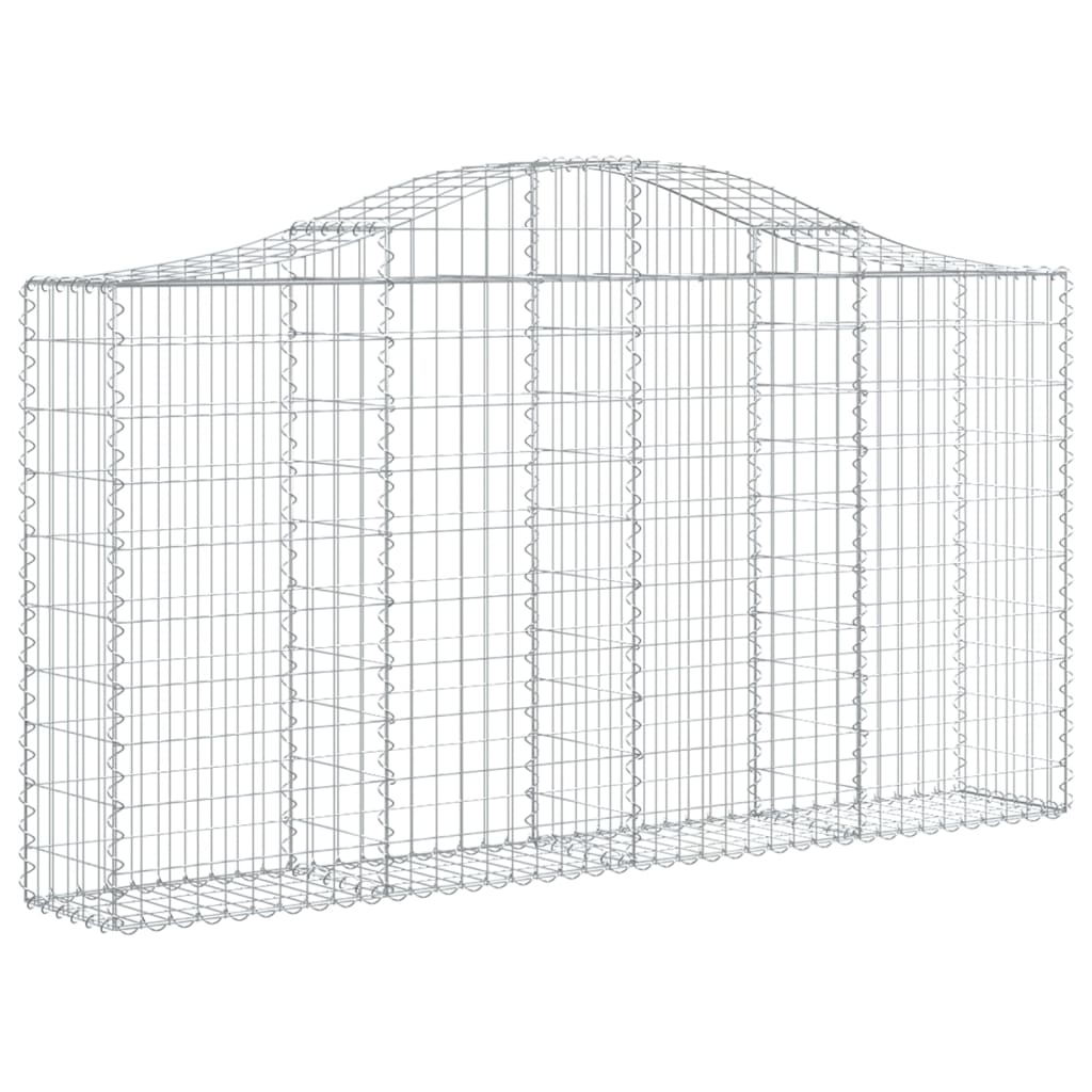 Arched Gabion Baskets 7 pcs 200x30x100/120 cm Galvanised Iron