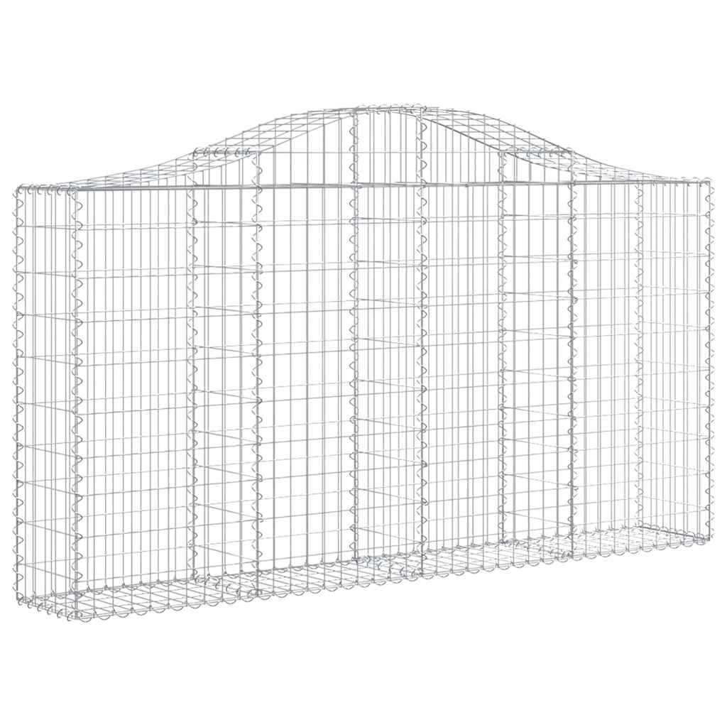 Arched Gabion Baskets 12 pcs 200x30x100/120 cm Galvanised Iron