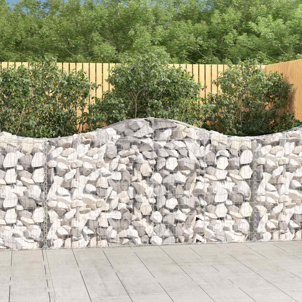 Arched Gabion Baskets 13 pcs 200x30x100/120 cm Galvanised Iron