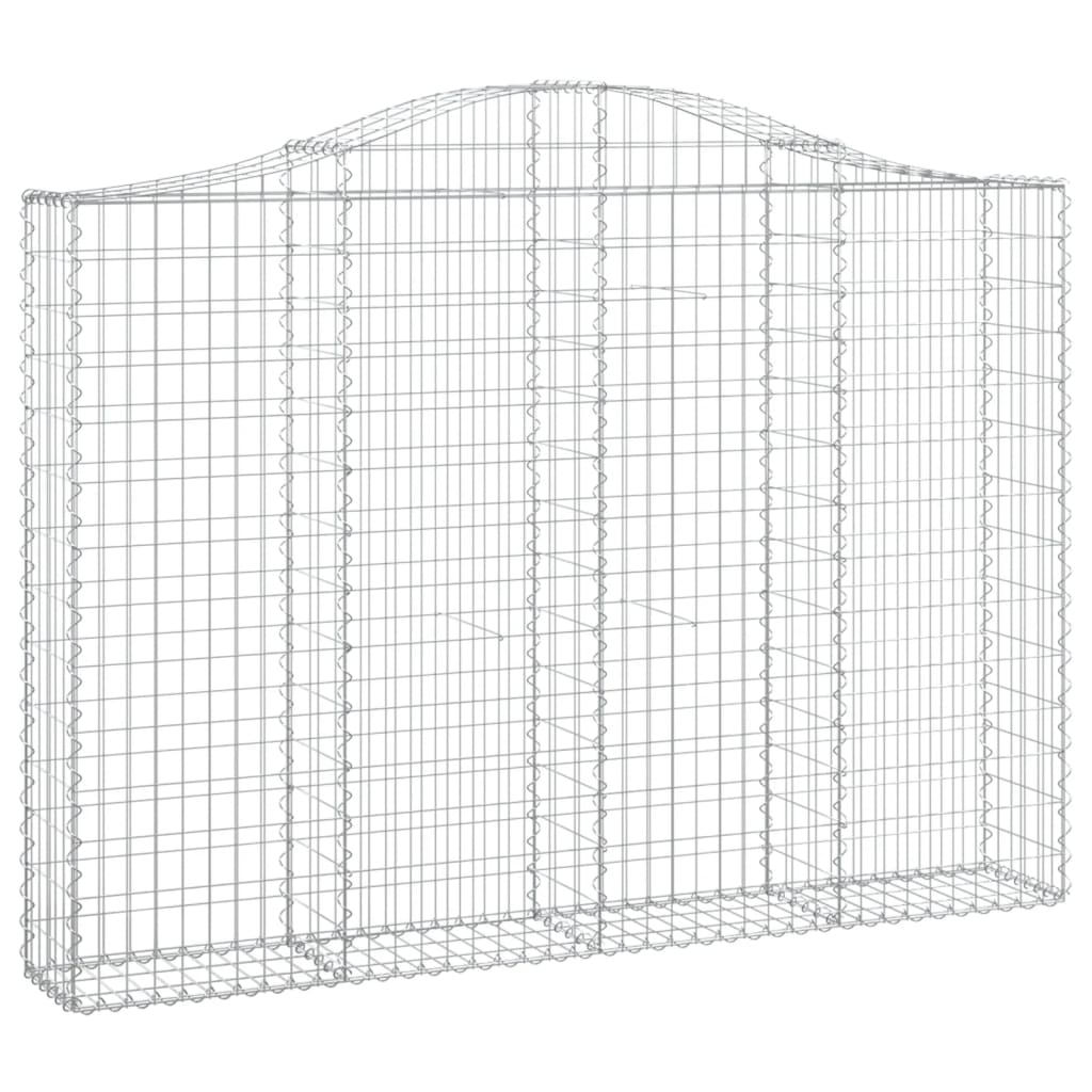 Arched Gabion Baskets 9 pcs 200x30x140/160 cm Galvanised Iron