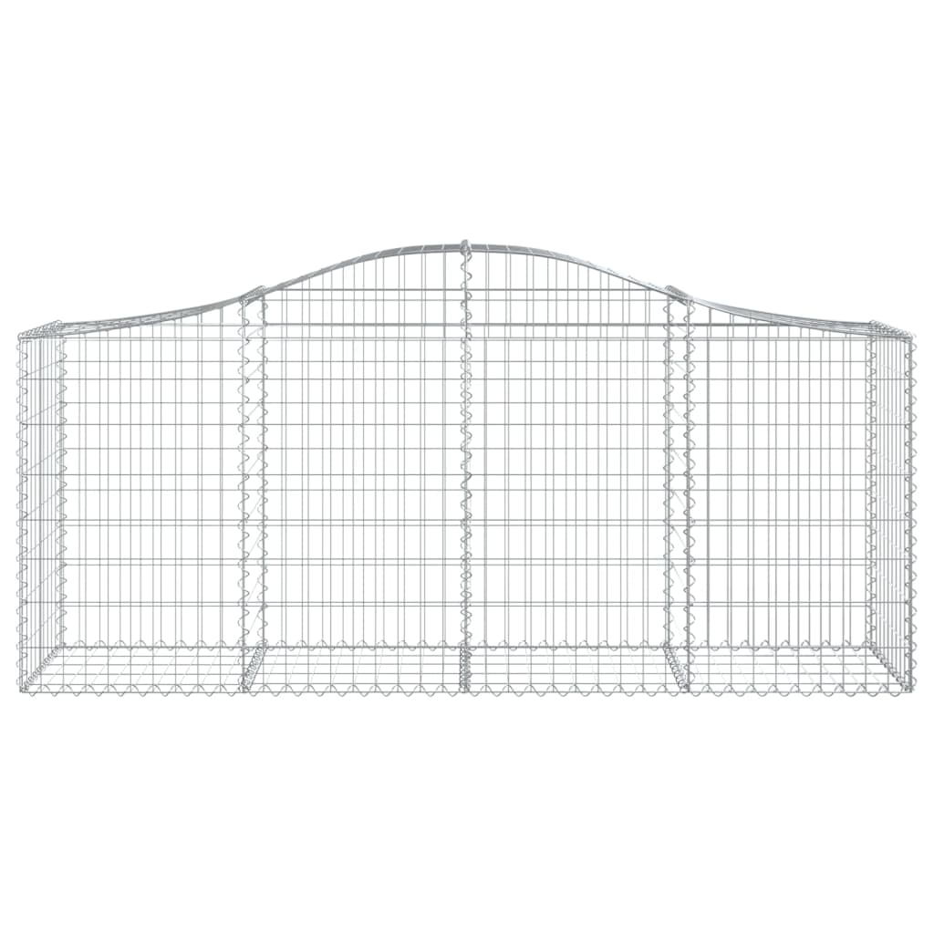 Arched Gabion Baskets 2 pcs 200x50x80/100 cm Galvanised Iron