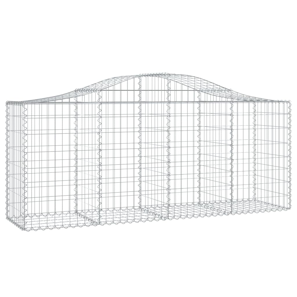 Arched Gabion Baskets 15 pcs 200x50x80/100 cm Galvanised Iron
