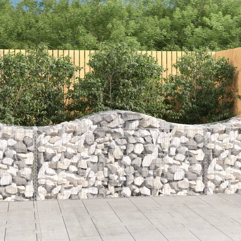 Arched Gabion Baskets 40 pcs 200x50x80/100 cm Galvanised Iron
