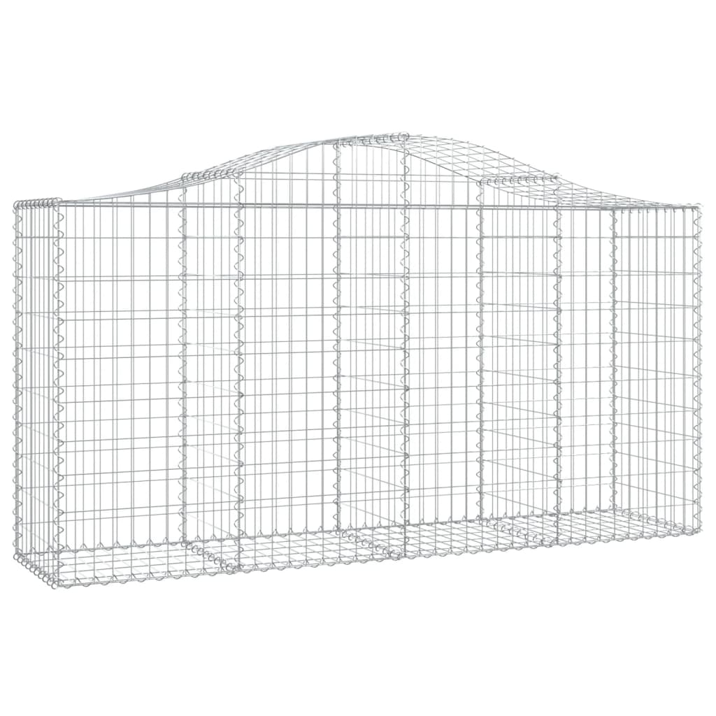 Arched Gabion Baskets 4 pcs 200x50x100/120 cm Galvanised Iron