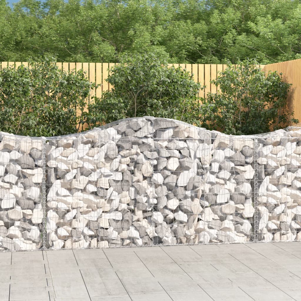 Arched Gabion Baskets 14 pcs 200x50x100/120 cm Galvanised Iron