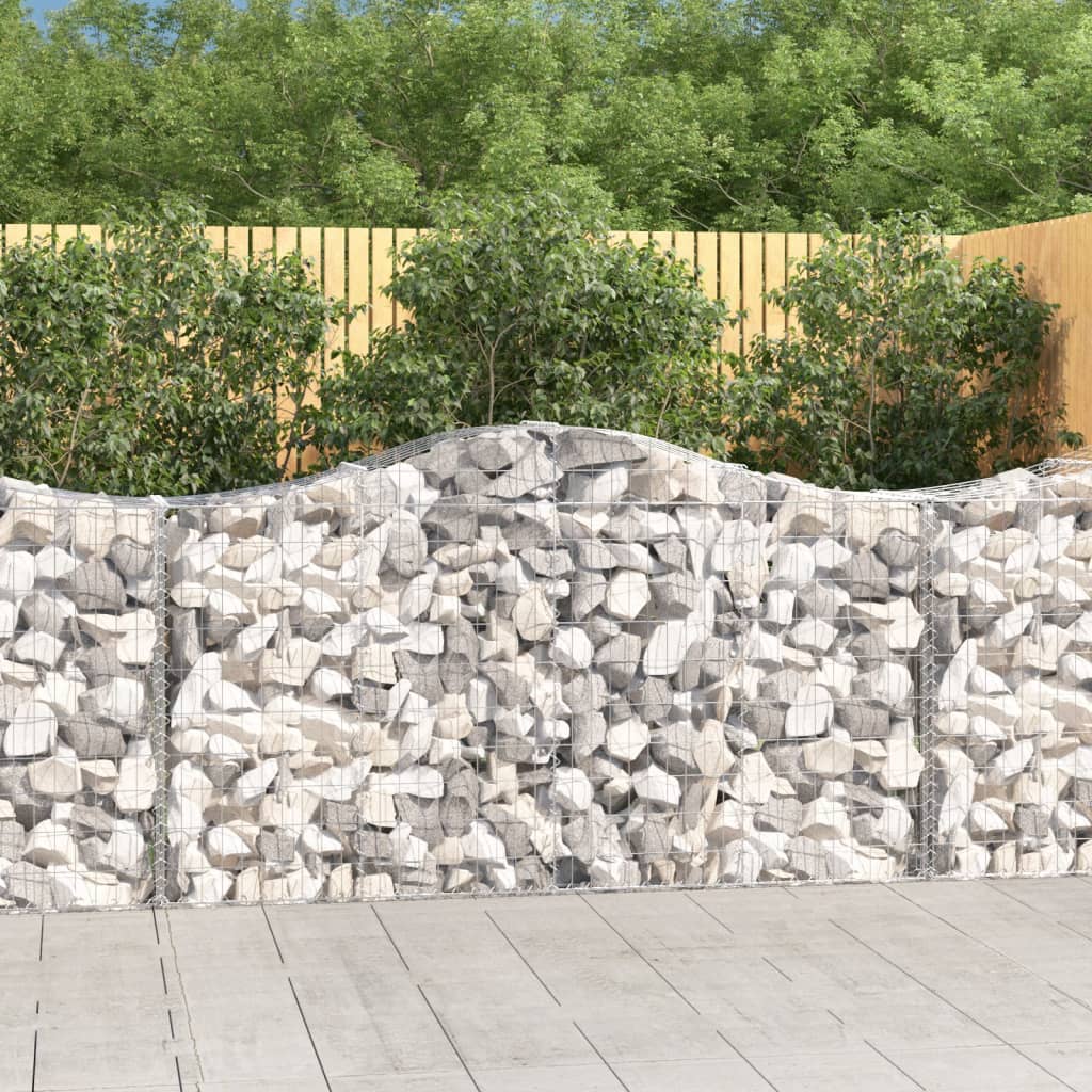 Arched Gabion Baskets 25 pcs 200x50x100/120 cm Galvanised Iron
