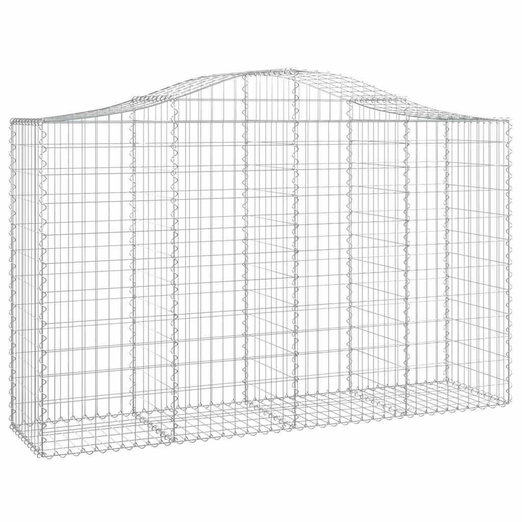 Arched Gabion Baskets 10 pcs 200x50x120/140 cm Galvanised Iron