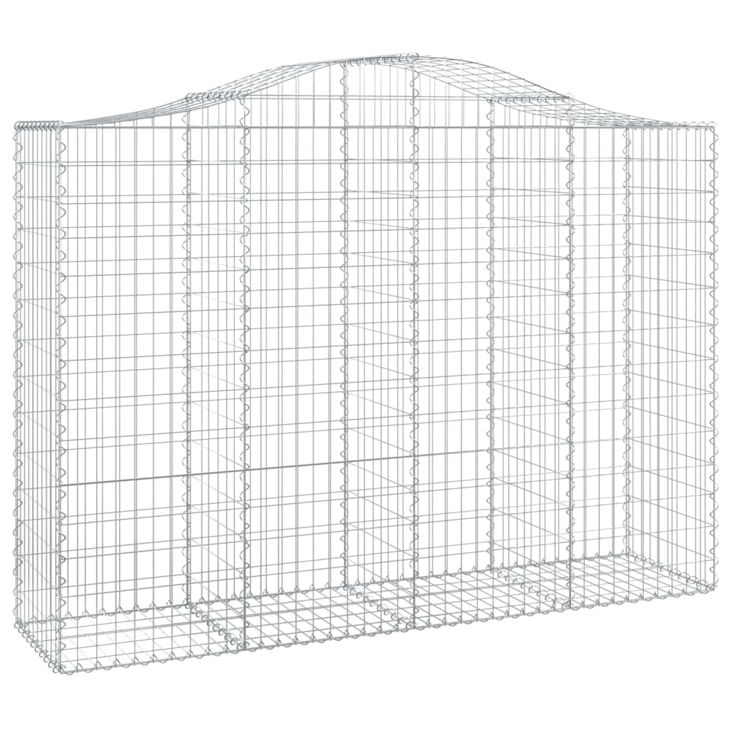 Arched Gabion Baskets 15 pcs 200x50x140/160 cm Galvanised Iron