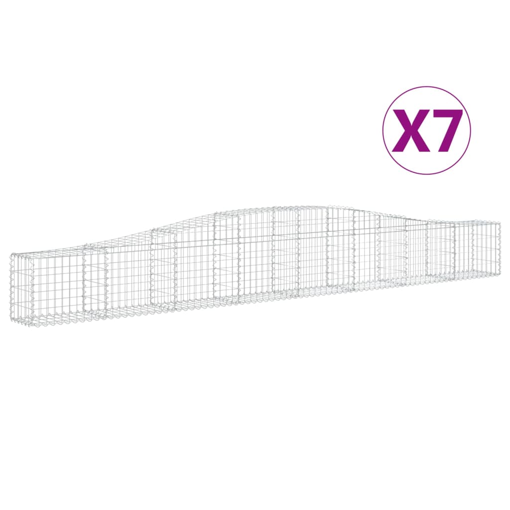 Arched Gabion Baskets 7 pcs 400x30x40/60 cm Galvanised Iron
