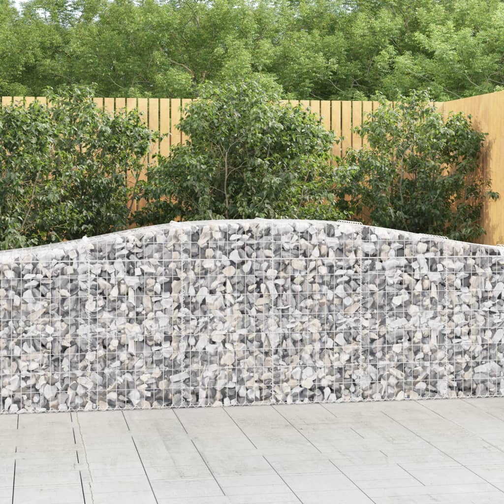 Arched Gabion Baskets 15 pcs 400x50x80/100 cm Galvanised Iron