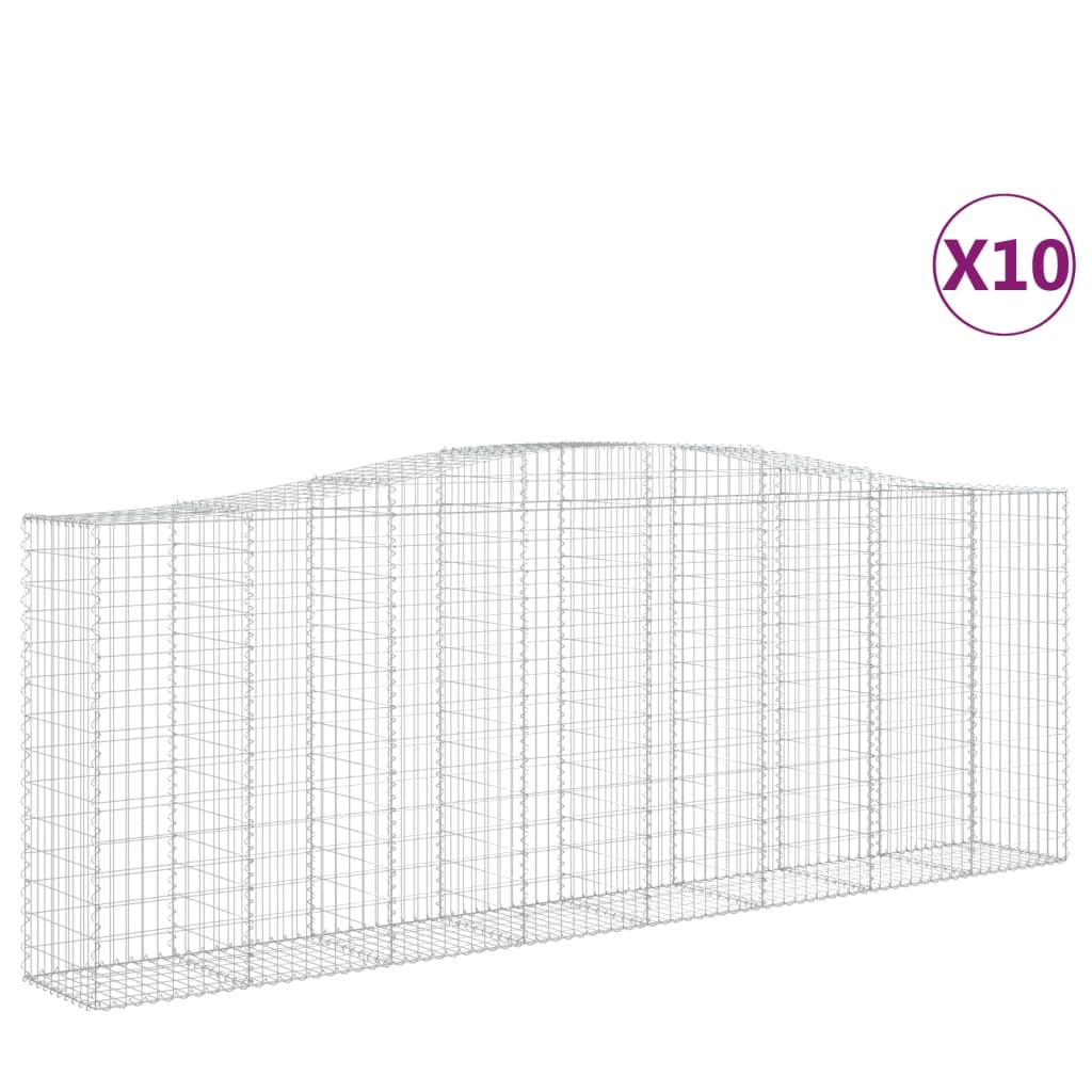 Arched Gabion Baskets 10 pcs 400x50x140/160 cm Galvanised Iron