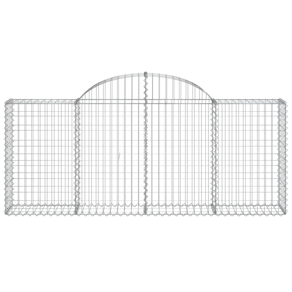 Arched Gabion Baskets 2 pcs 200x30x80/100 cm Galvanised Iron