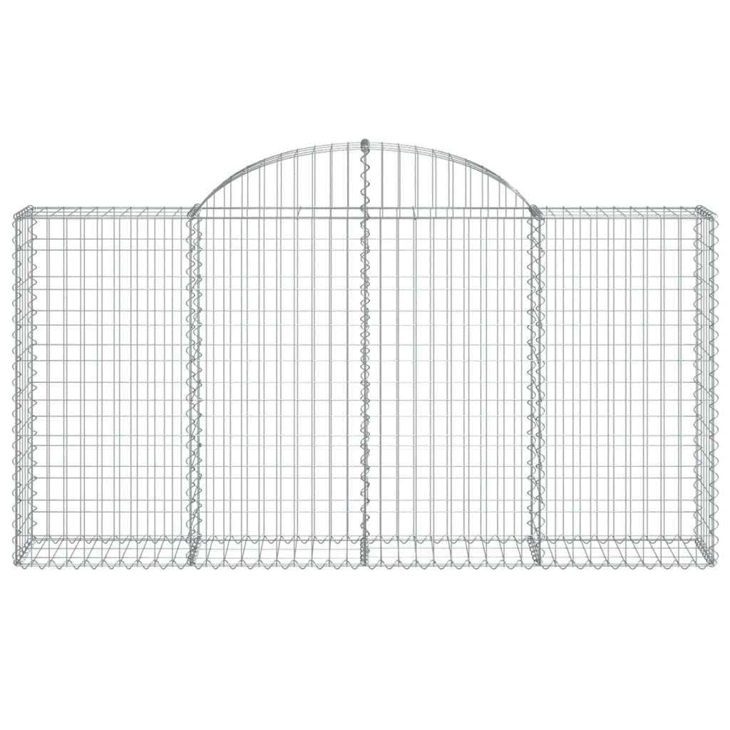 Arched Gabion Baskets 9 pcs 200x30x100/120 cm Galvanised Iron
