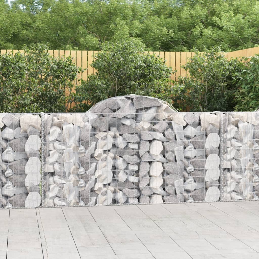 Arched Gabion Baskets 14 pcs 200x30x100/120 cm Galvanised Iron