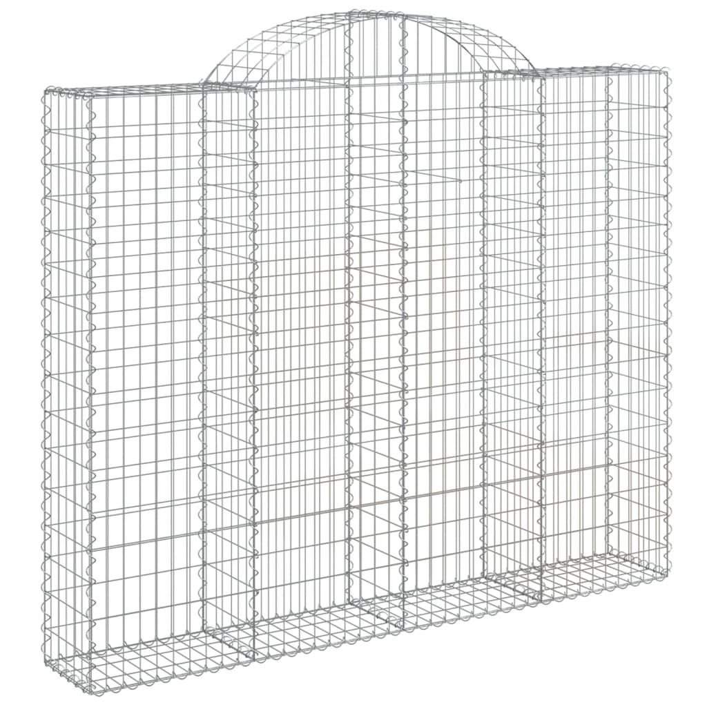 Arched Gabion Baskets 2 pcs 200x30x160/180 cm Galvanised Iron