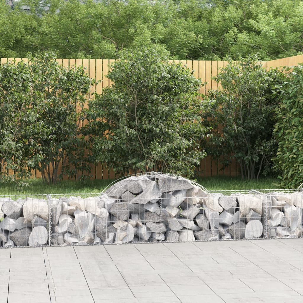 Arched Gabion Baskets 13 pcs 200x50x40/60 cm Galvanised Iron