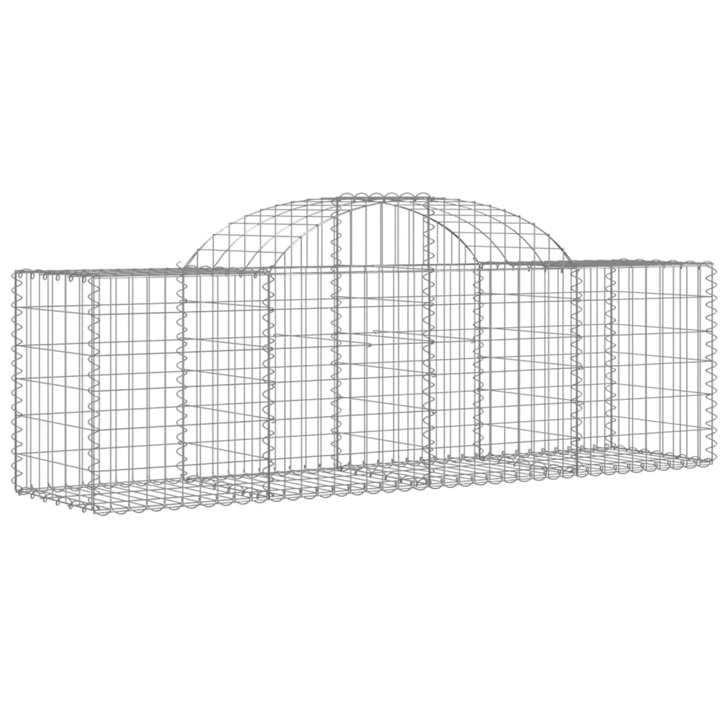 Arched Gabion Baskets 14 pcs 200x50x60/80 cm Galvanised Iron