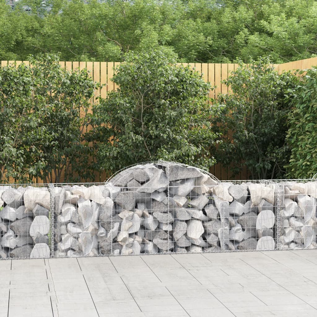 Arched Gabion Baskets 18 pcs 200x50x60/80 cm Galvanised Iron