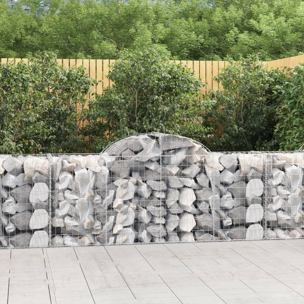 Arched Gabion Baskets 20 pcs 200x50x80/100 cm Galvanised Iron