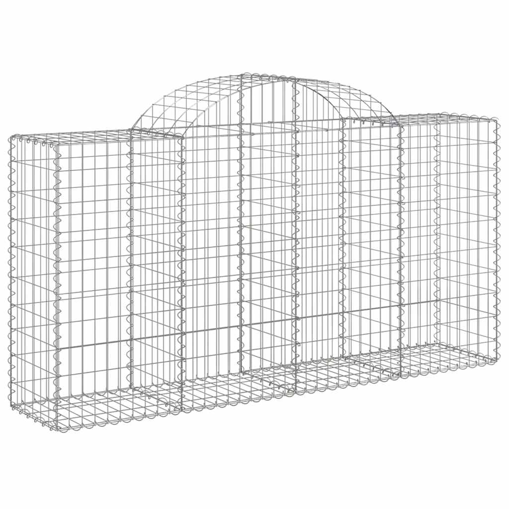 Arched Gabion Baskets 4 pcs 200x50x100/120 cm Galvanised Iron
