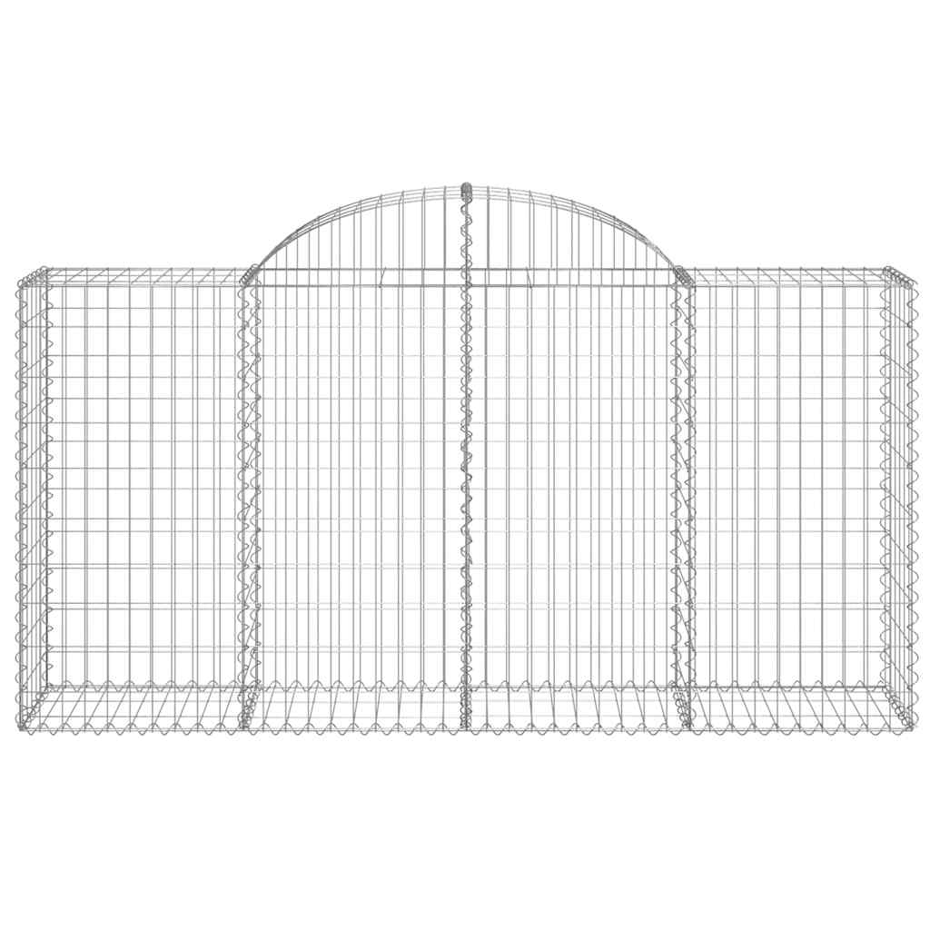 Arched Gabion Baskets 4 pcs 200x50x100/120 cm Galvanised Iron