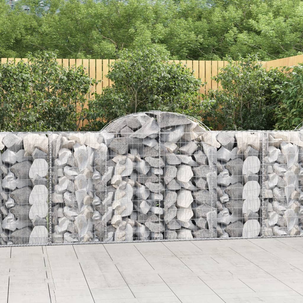 Arched Gabion Baskets 18 pcs 200x50x100/120 cm Galvanised Iron