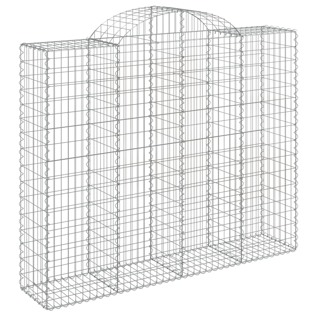Arched Gabion Baskets 8 pcs 200x50x160/180 cm Galvanised Iron