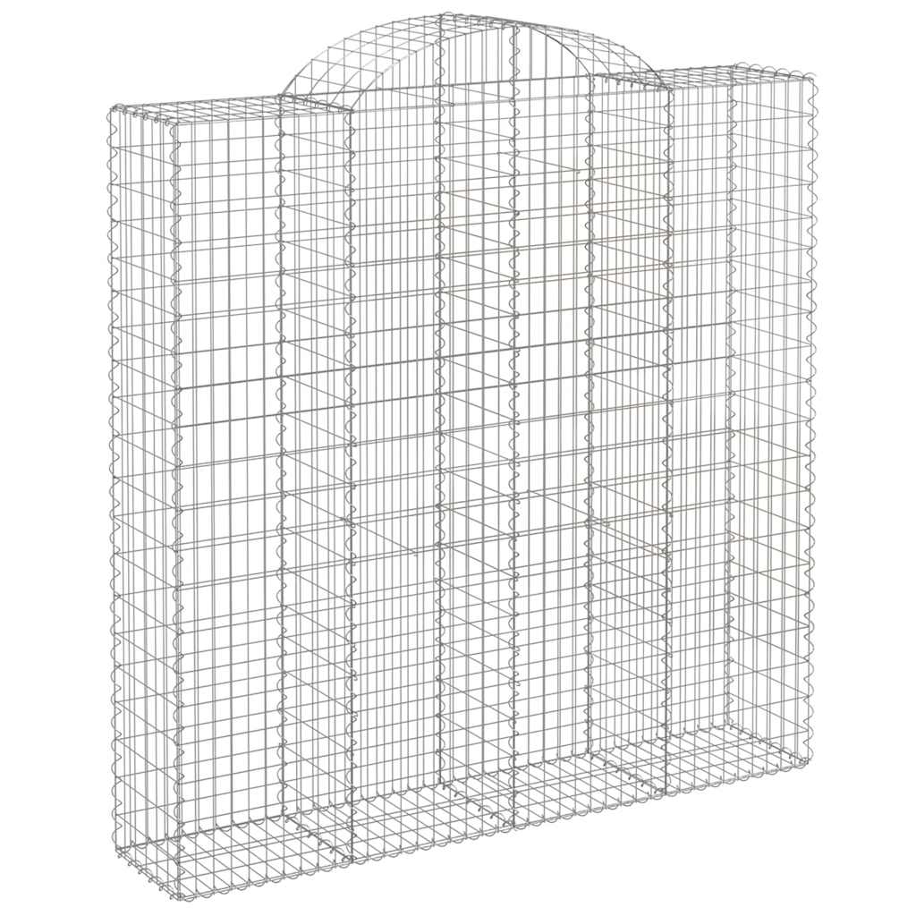 Arched Gabion Baskets 9 pcs 200x50x200/220 cm Galvanised Iron