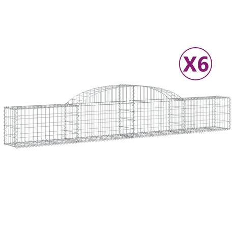 Arched Gabion Baskets 6 pcs 300x30x40/60 cm Galvanised Iron