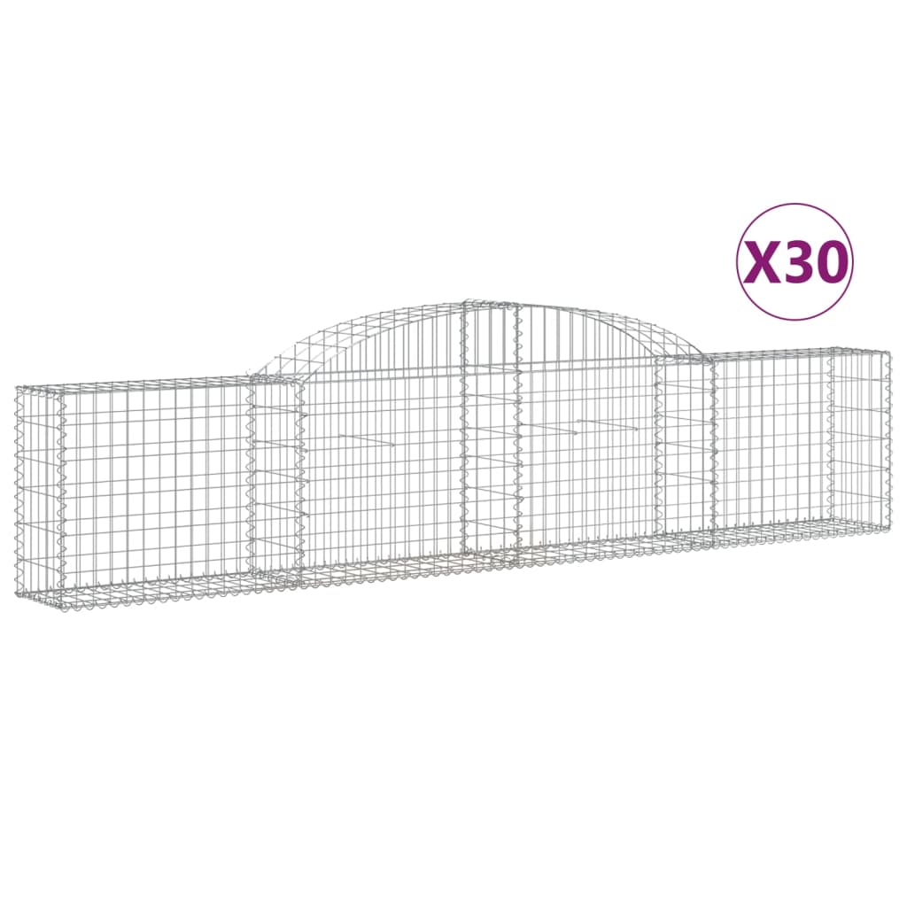 Arched Gabion Baskets 30 pcs 300x30x60/80 cm Galvanised Iron