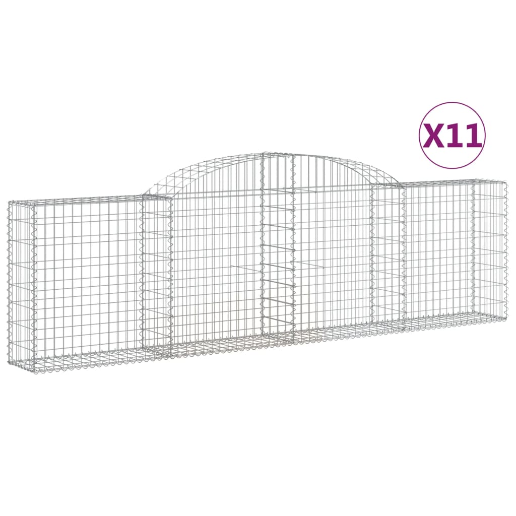 Arched Gabion Baskets 11 pcs 300x30x80/100 cm Galvanised Iron