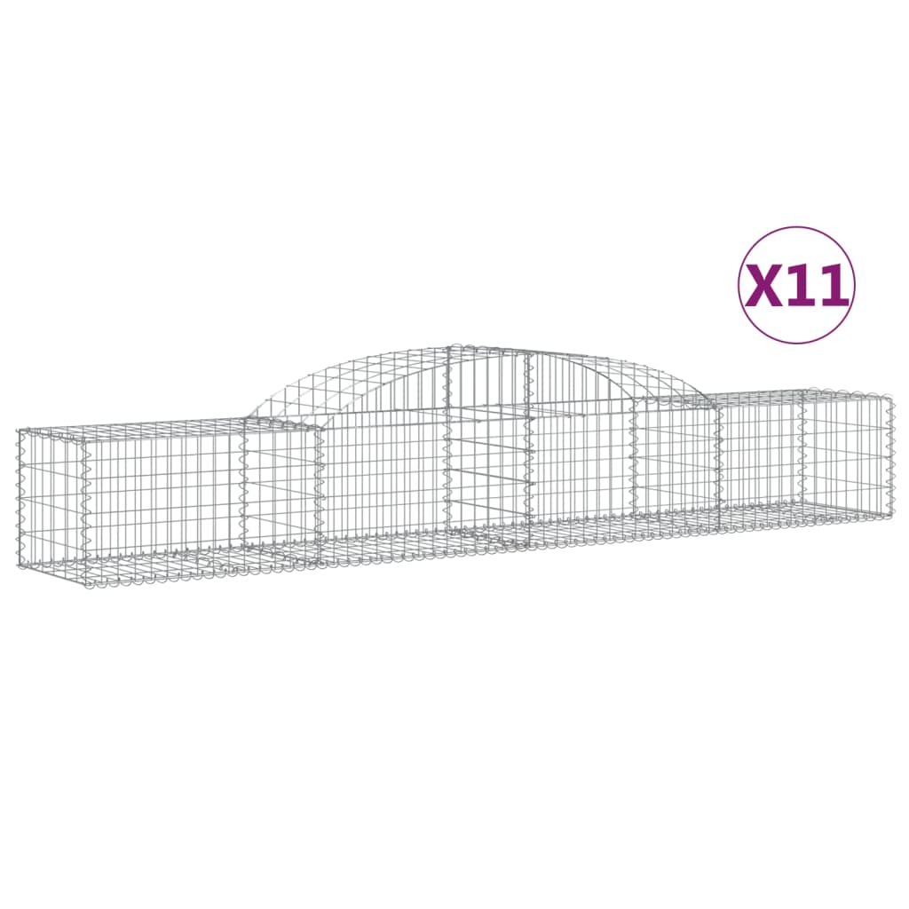 Arched Gabion Baskets 11 pcs 300x50x40/60 cm Galvanised Iron