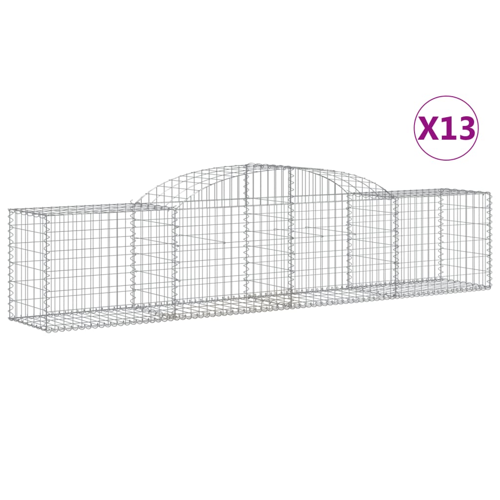 Arched Gabion Baskets 13 pcs 300x50x60/80 cm Galvanised Iron