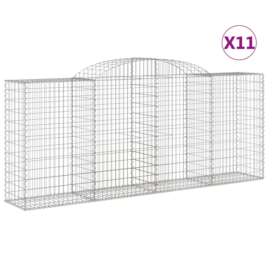 Arched Gabion Baskets 11 pcs 300x50x120/140 cm Galvanised Iron
