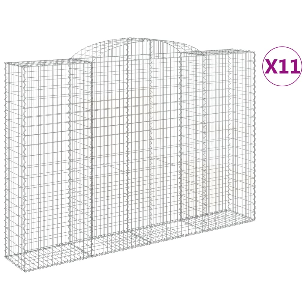 Arched Gabion Baskets 11 pcs 300x50x200/220 cm Galvanised Iron