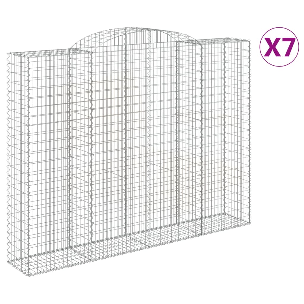 Arched Gabion Baskets 7 pcs 300x50x220/240 cm Galvanised Iron